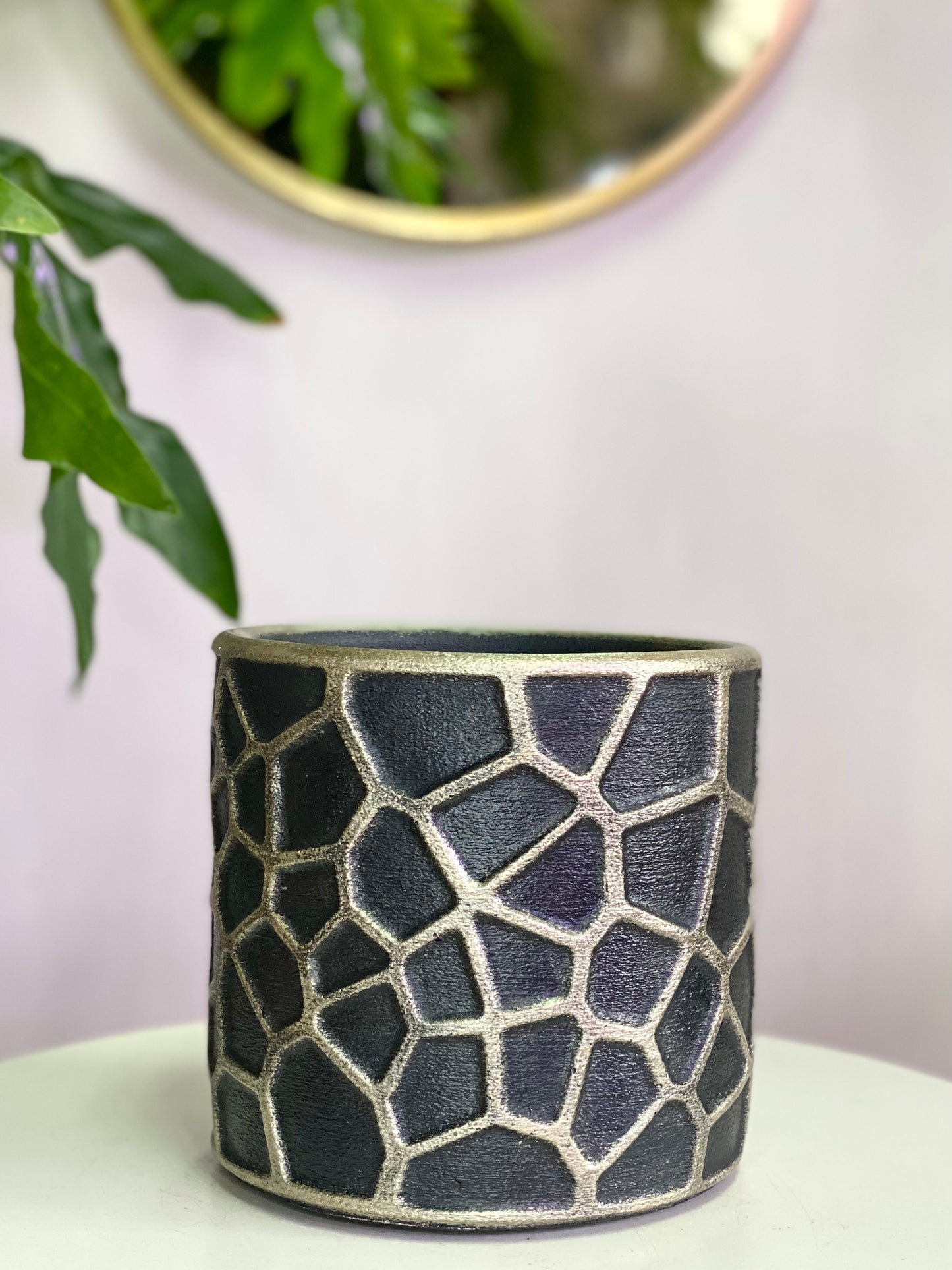 Macetero de concreto Mosaico 15x14 cms