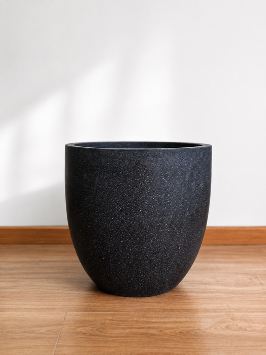 Macetero terrazzo negro 45 x 40 cm