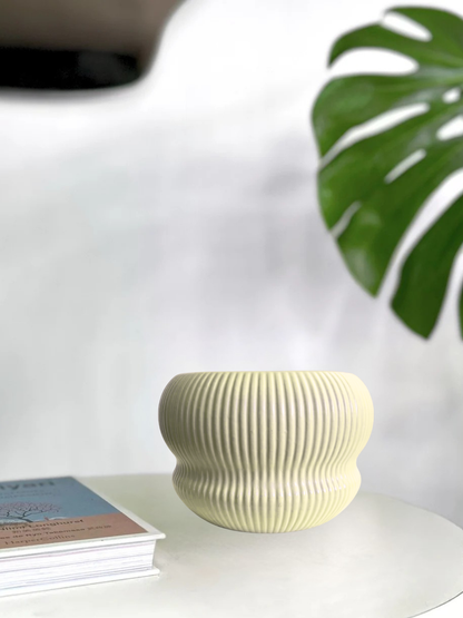 Macetero ceramica capas amarillo 15x10 cm