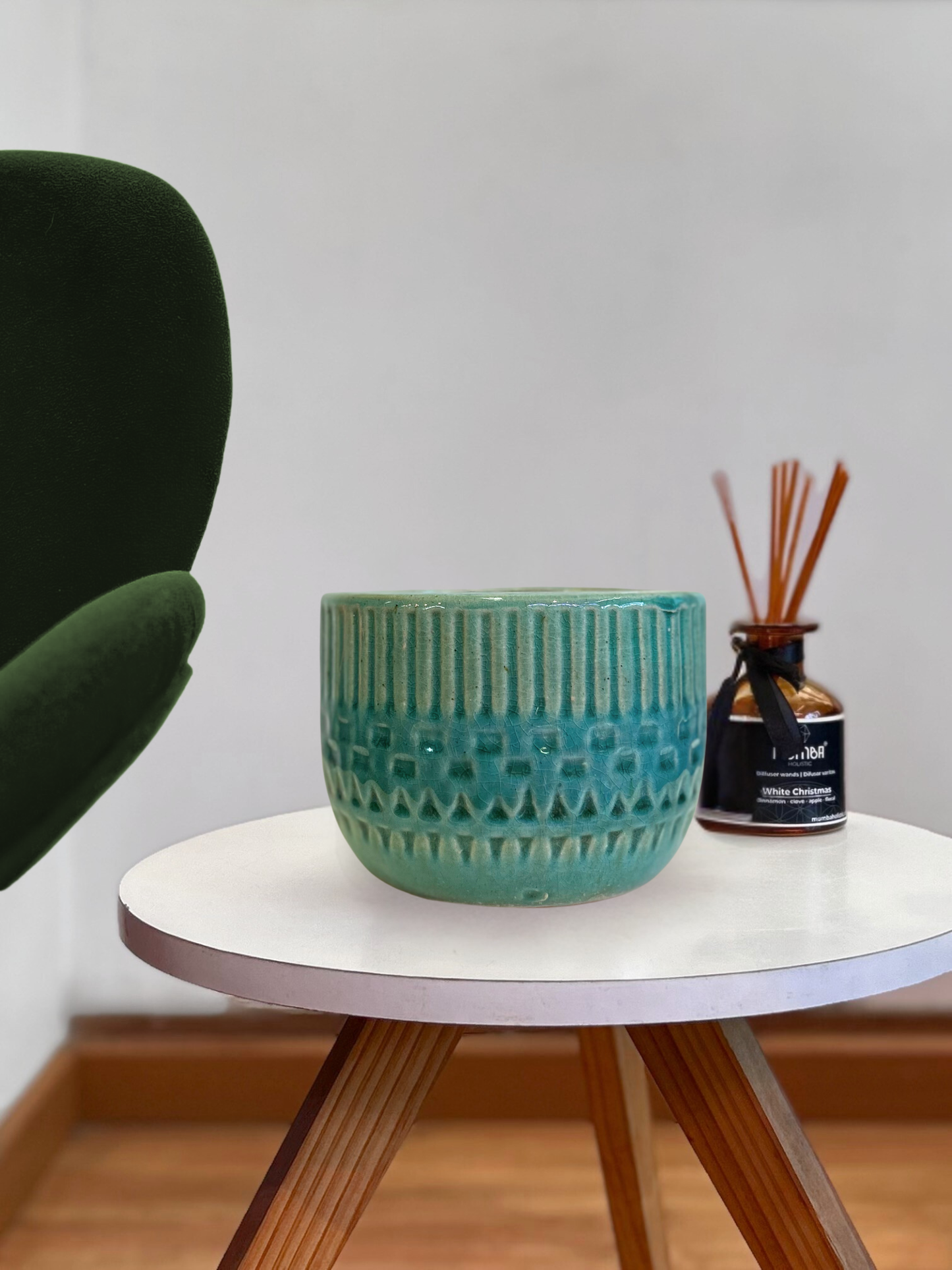 Contenedor de cerámica cielo M 18X13 cm