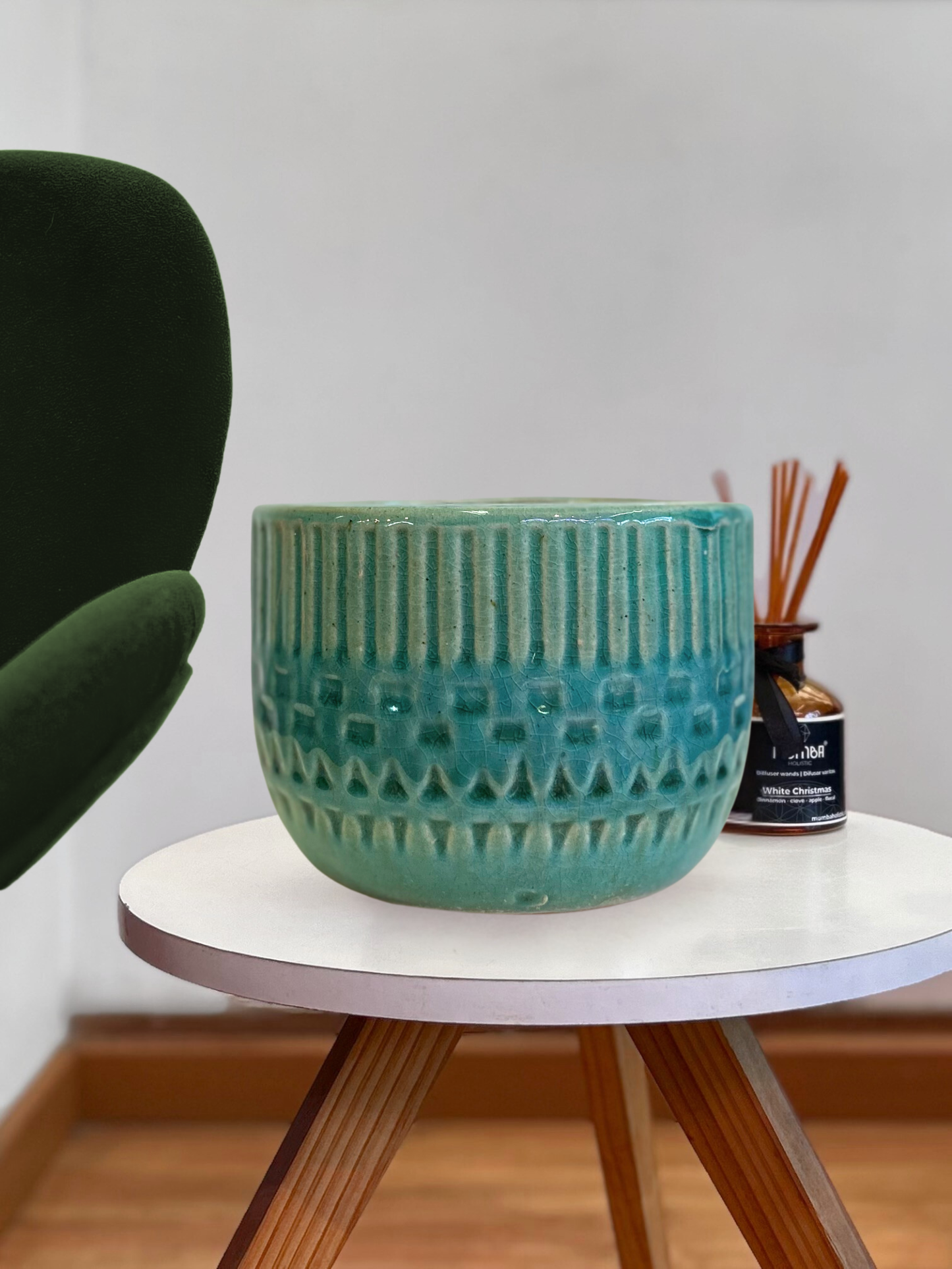 Contenedor de cerámica cielo L 22X16 cm