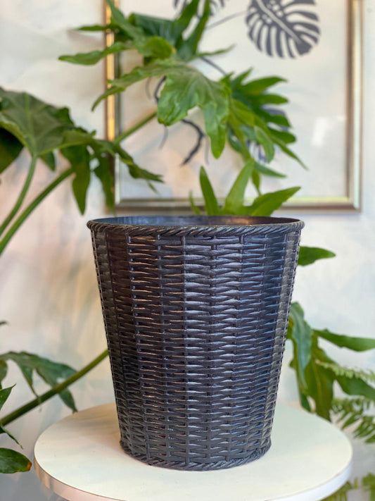 Macetero plástico extra grueso textura tejida