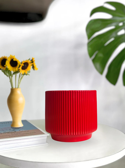 Macetero ceramica rojo 16x14 cms