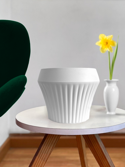 Macetero ceramica blanco forma 11x11 cm