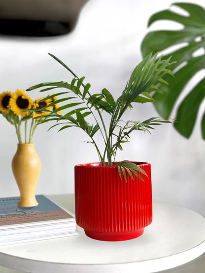 Macetero ceramica rojo 16x14 cms