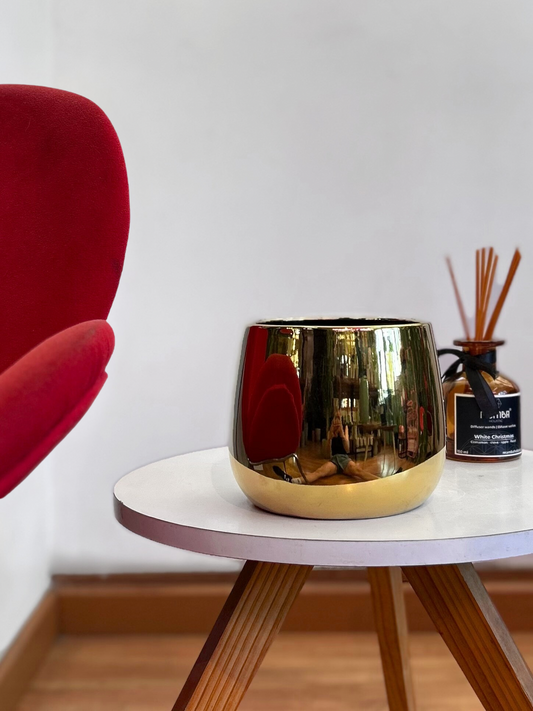 Macetero cerámica metálico 13x13 cm