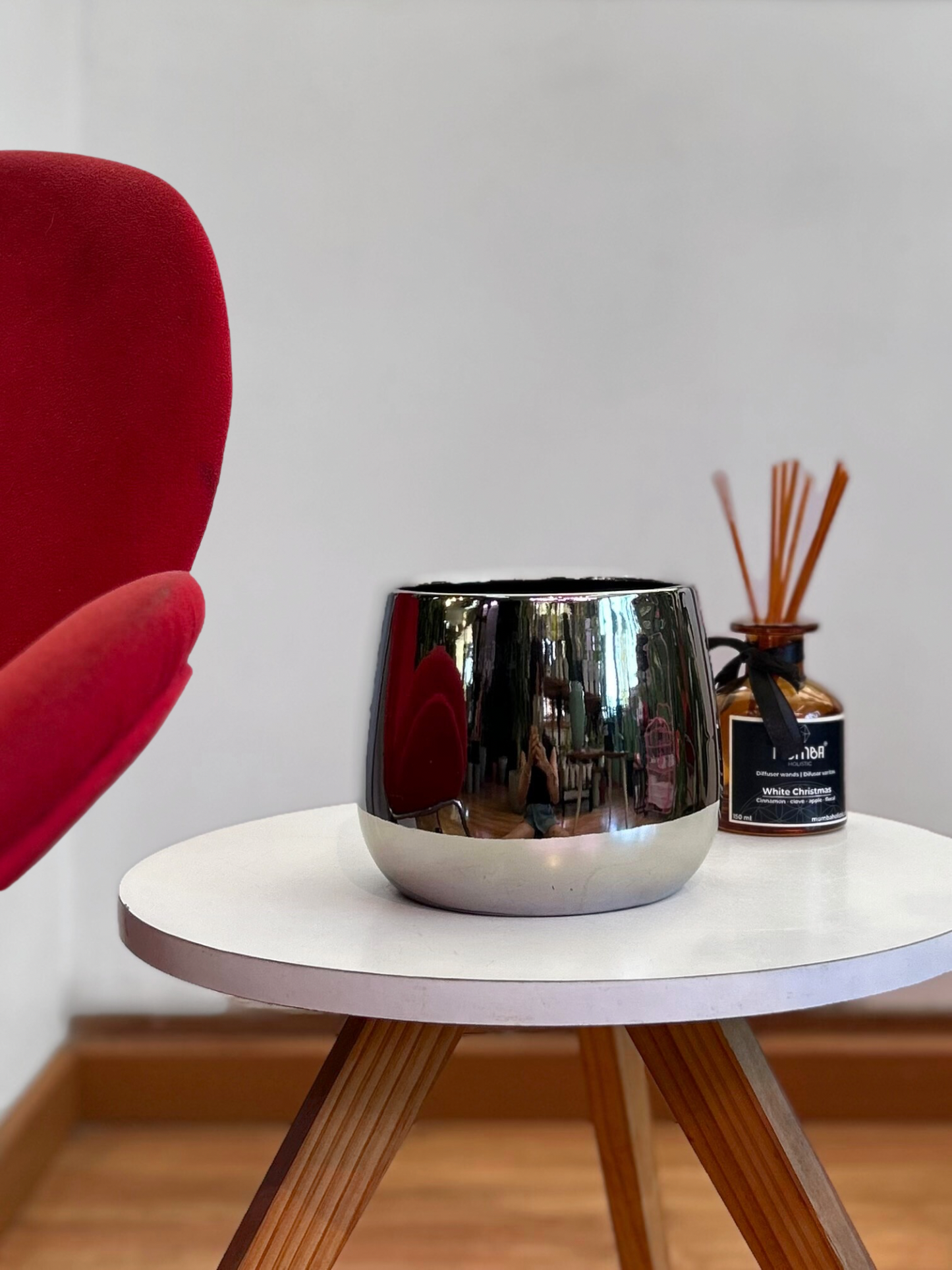 Macetero cerámica metálico 13x13 cm